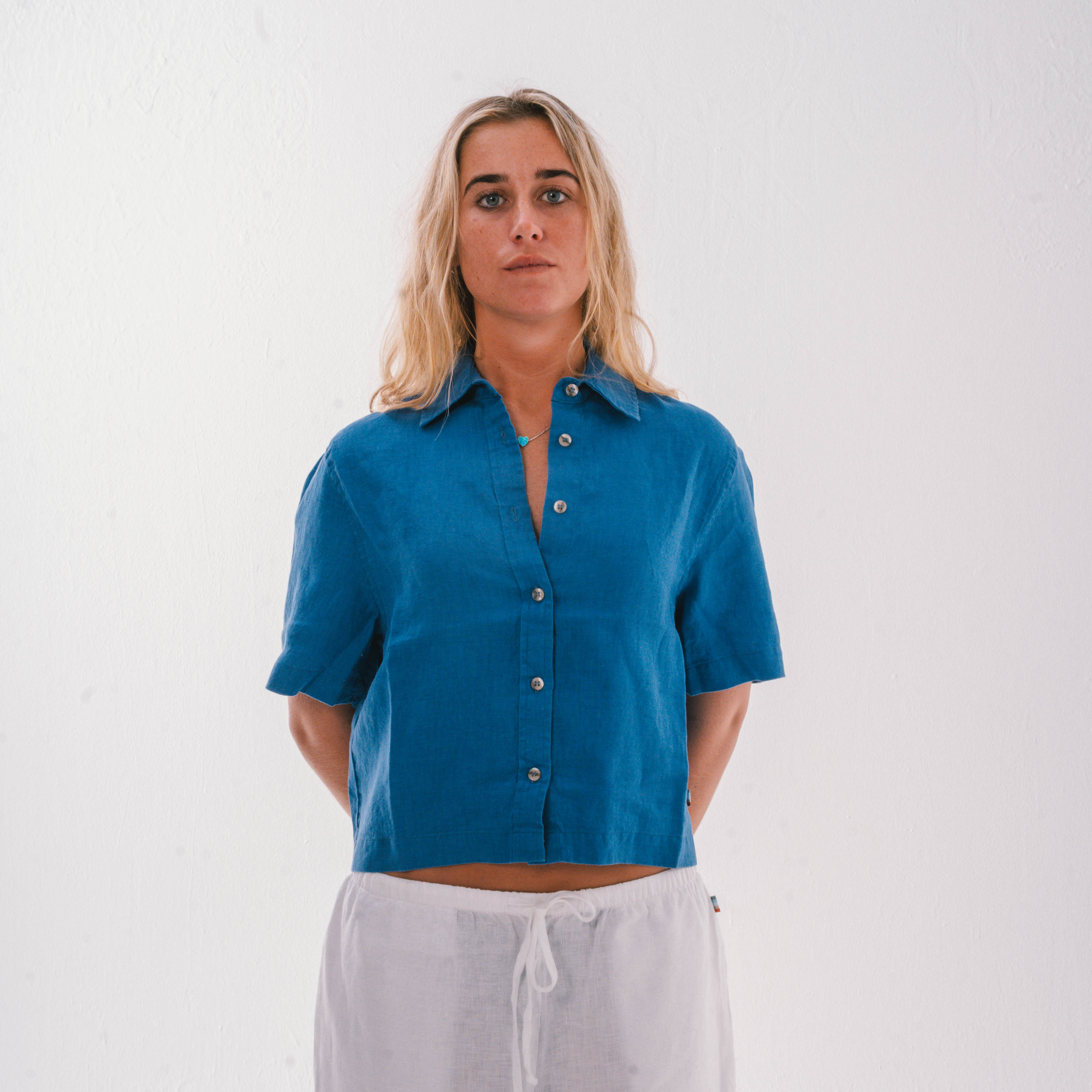 Linen Crop Shirt