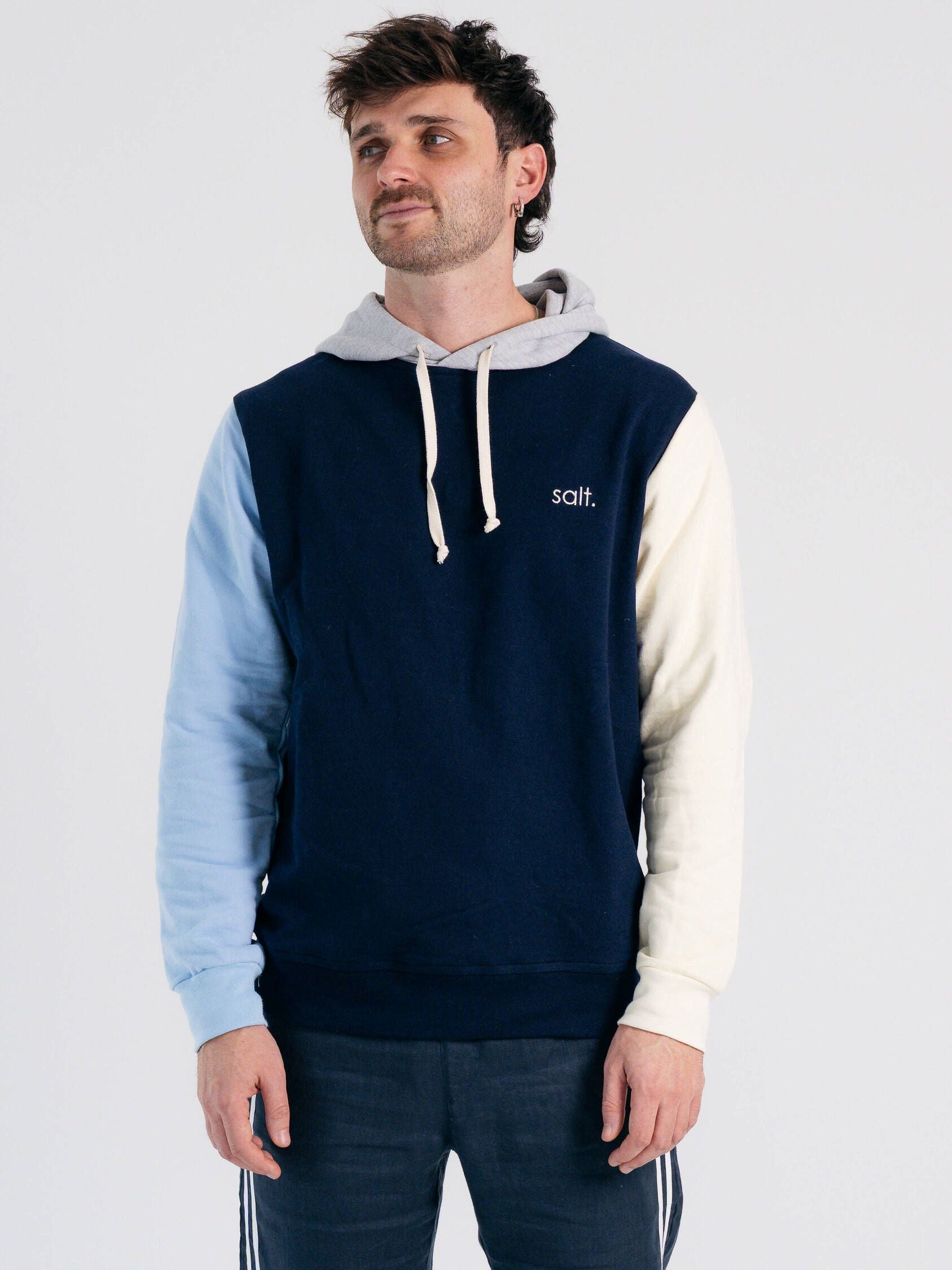 Mens Colour Block Hoodie