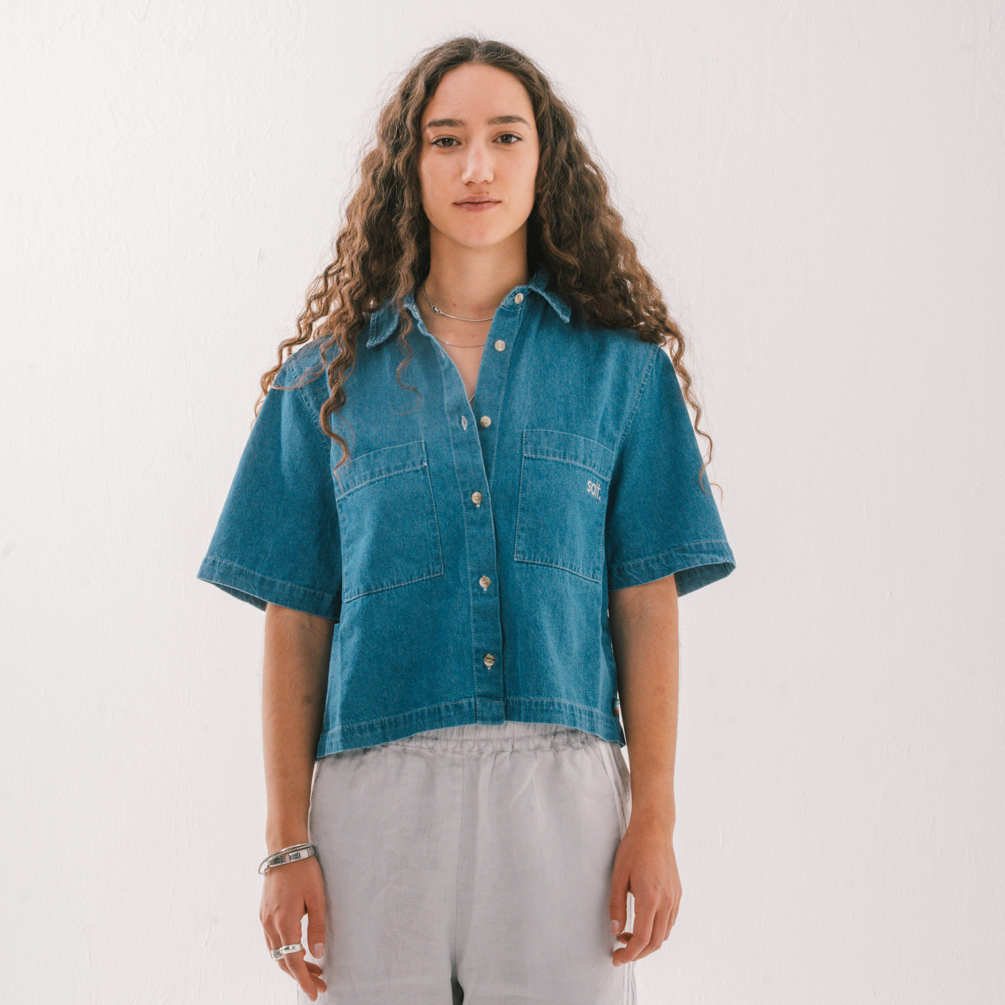 Denim Crop Shirt
