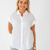 Ladies Sleeveless Linen Shirt