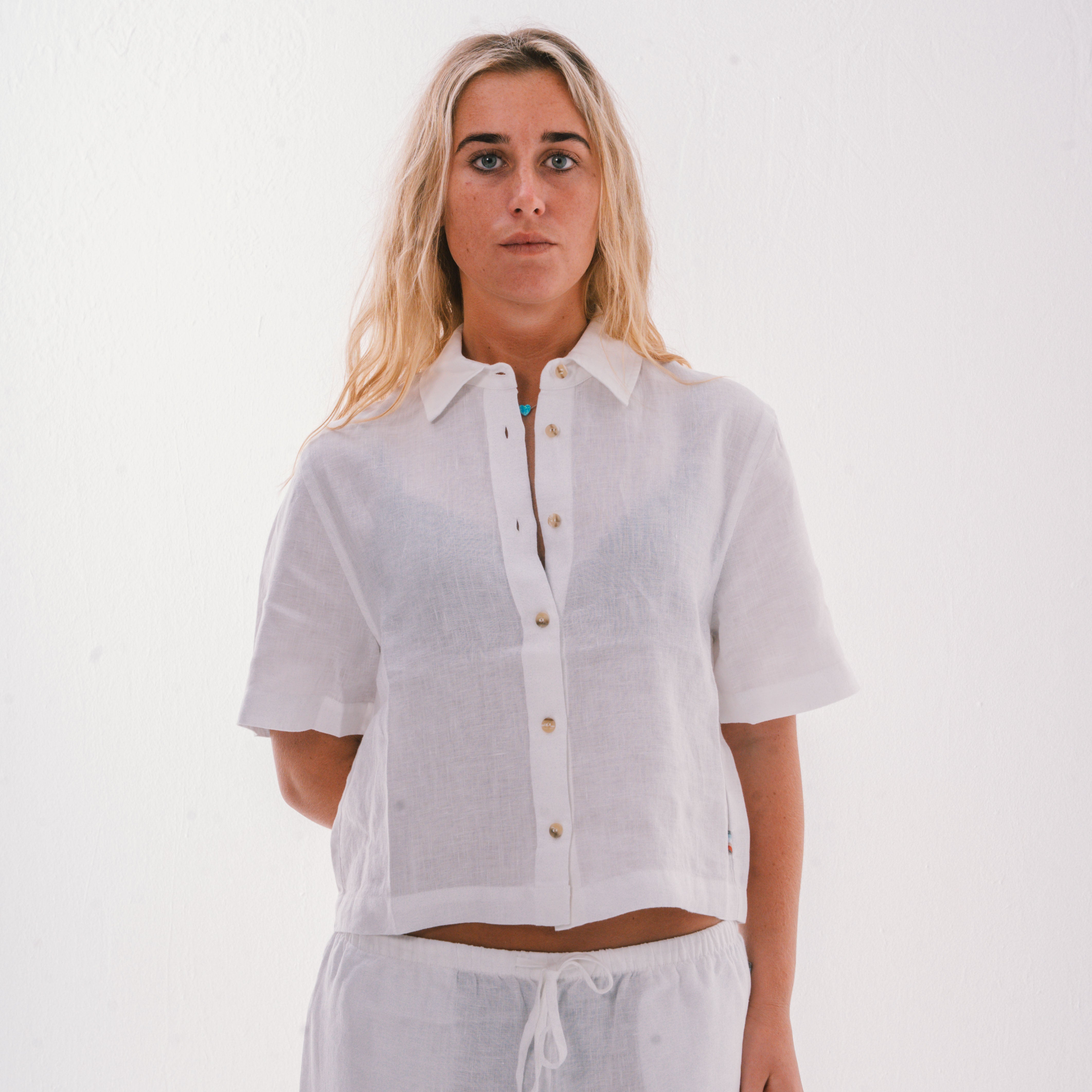 Linen Crop Shirt