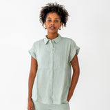 Ladies Sleeveless Linen Shirt