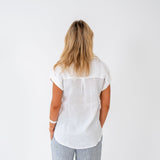 Ladies Sleeveless Linen Shirt