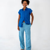 Ladies Sleeveless Linen Shirt