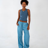 Ladies Wide-leg Drawstring Pant